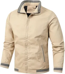 Men's Lightweight Jackets Softshell Jacket Casual Windbreaker Full Zip Up Work Business Bomber Jacket Coat for Men