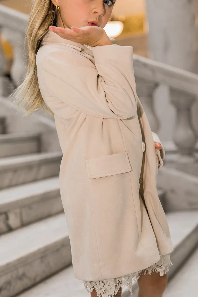 Mini Tabitha Coat in Cream Suede - FINAL SALE