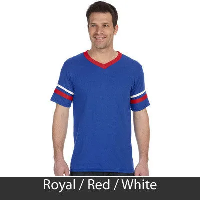 Phi Kappa Psi V-Neck Jersey with Striped Sleeves - 360 - TWILL