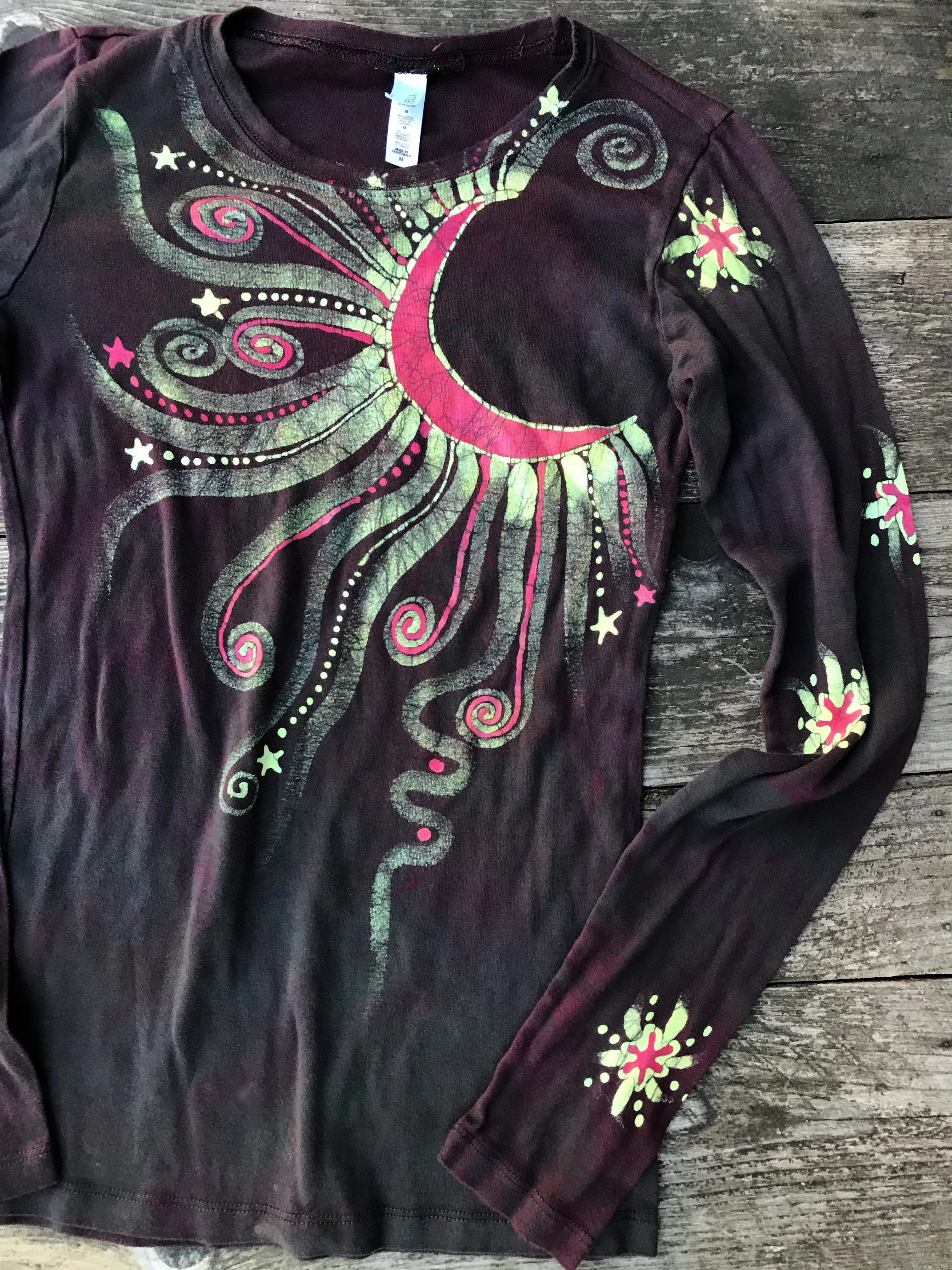 Punk Rock Urban Forest Long Sleeve Batik Tee