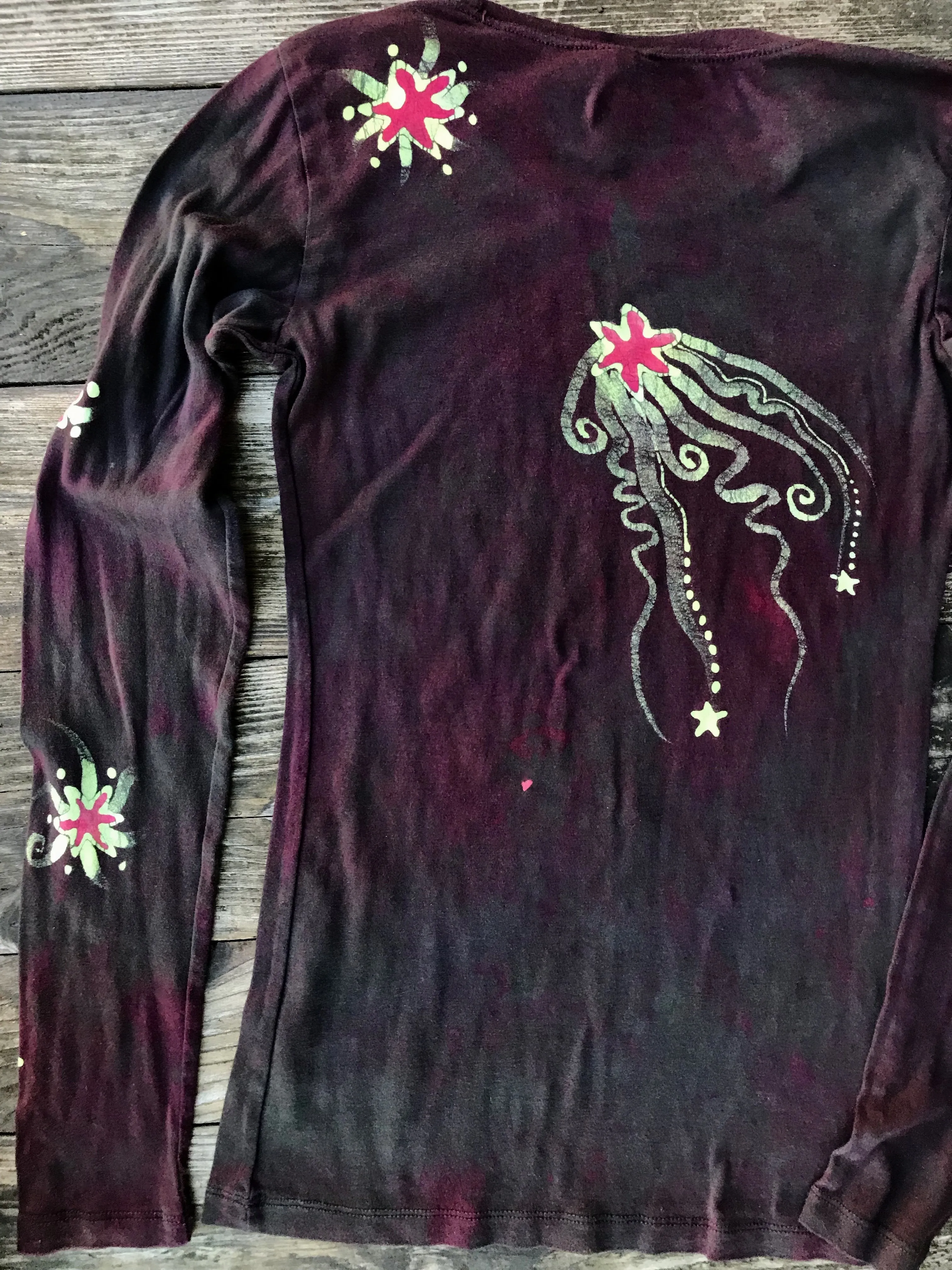Punk Rock Urban Forest Long Sleeve Batik Tee