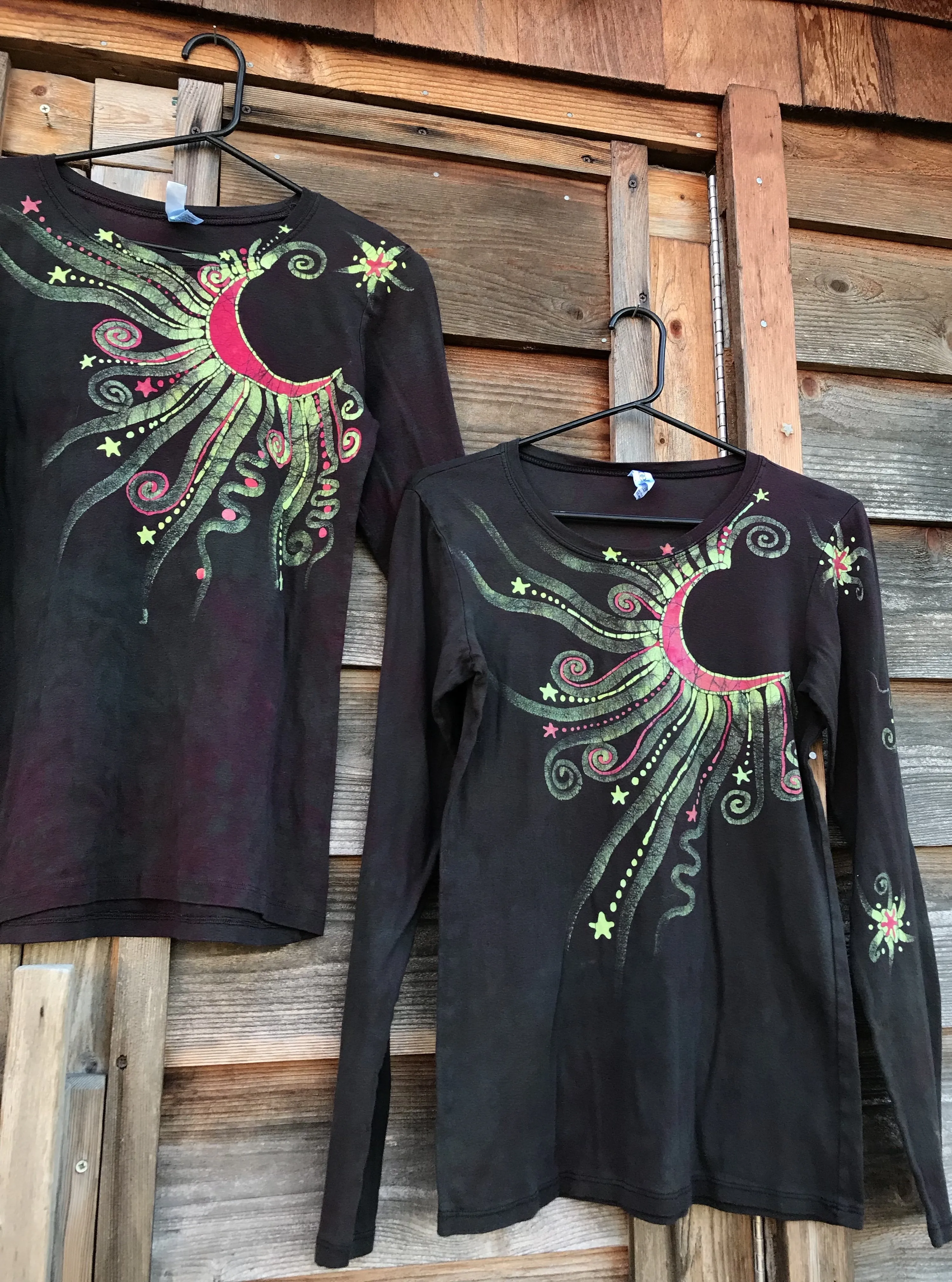 Punk Rock Urban Forest Long Sleeve Batik Tee