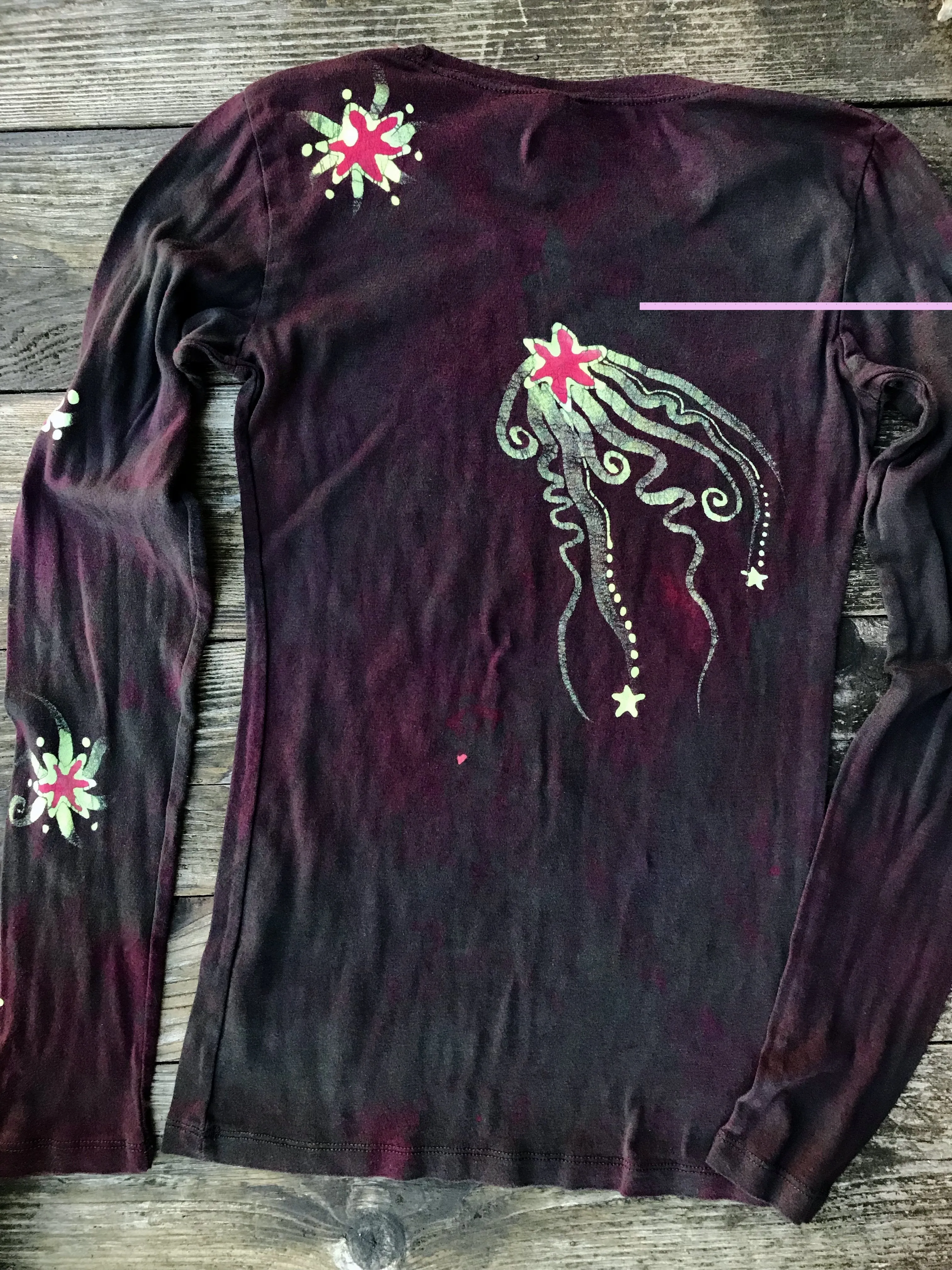 Punk Rock Urban Forest Long Sleeve Batik Tee