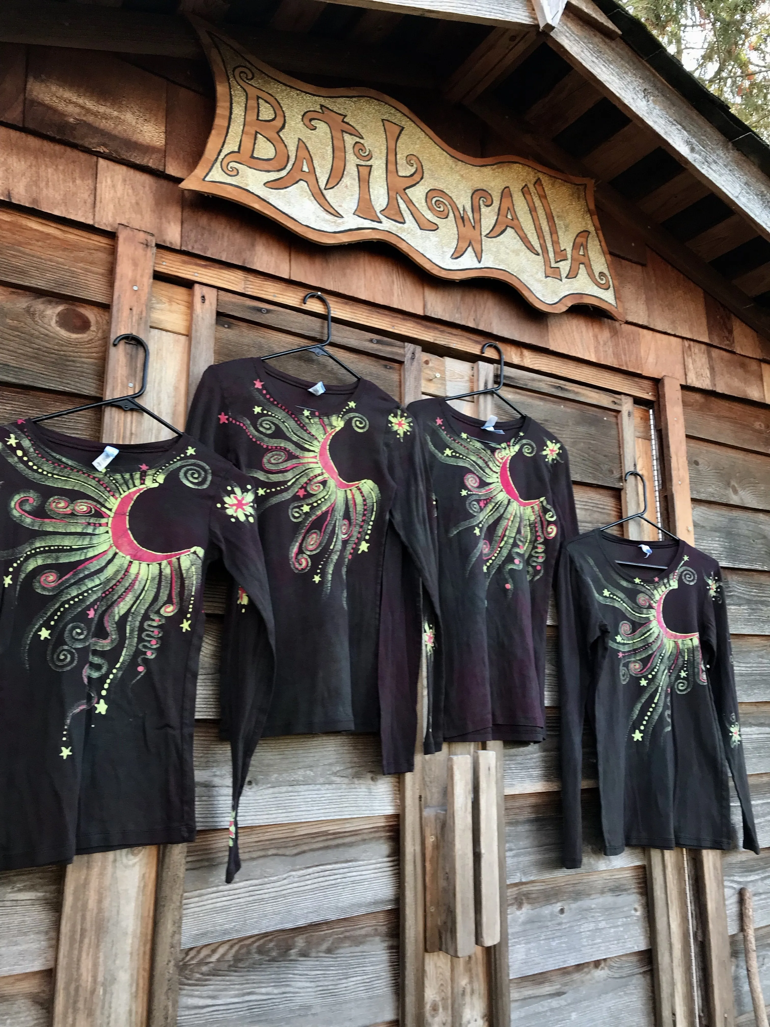 Punk Rock Urban Forest Long Sleeve Batik Tee