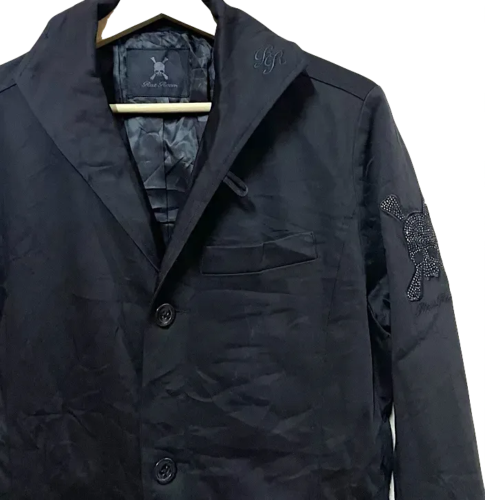 Roen By Hiromu Takahara Japan Designer Skull Logo Super Black Trench Coat