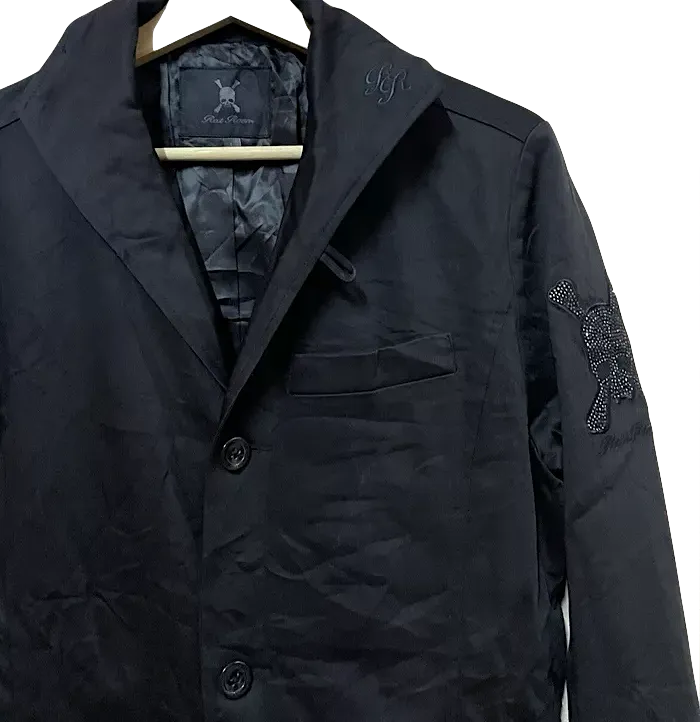 Roen By Hiromu Takahara Japan Designer Skull Logo Super Black Trench Coat