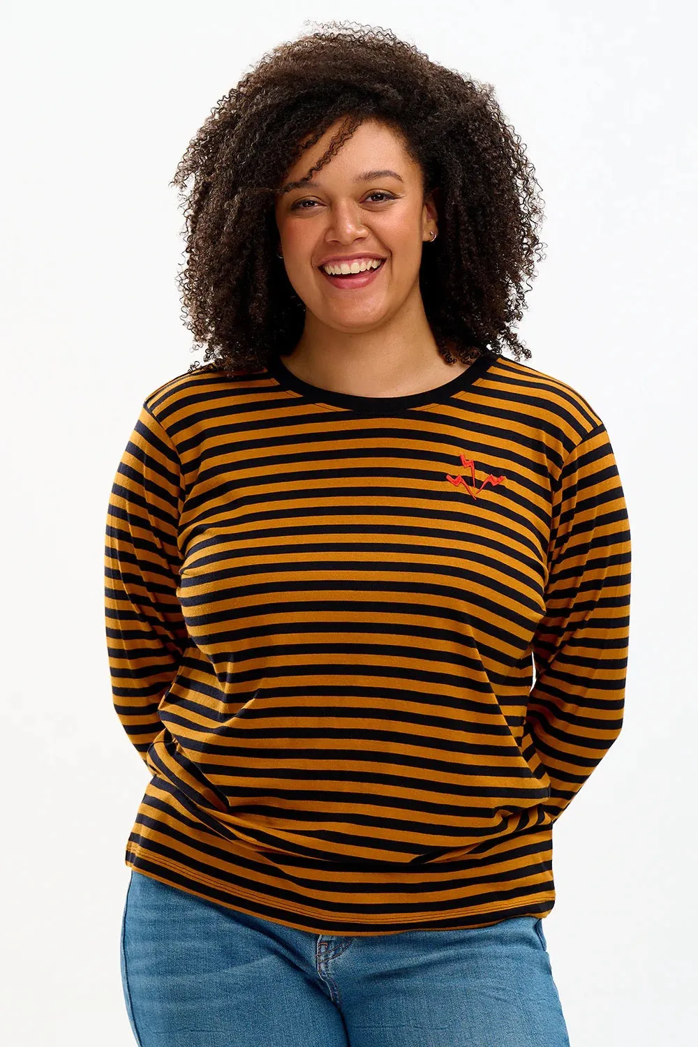Sugarhill Brighton Brunswick Stripe Top with Embroidered Lightning Bolts