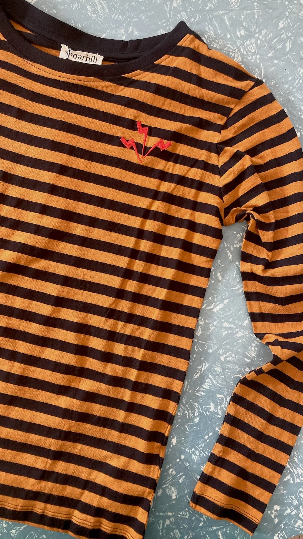 Sugarhill Brighton Brunswick Stripe Top with Embroidered Lightning Bolts