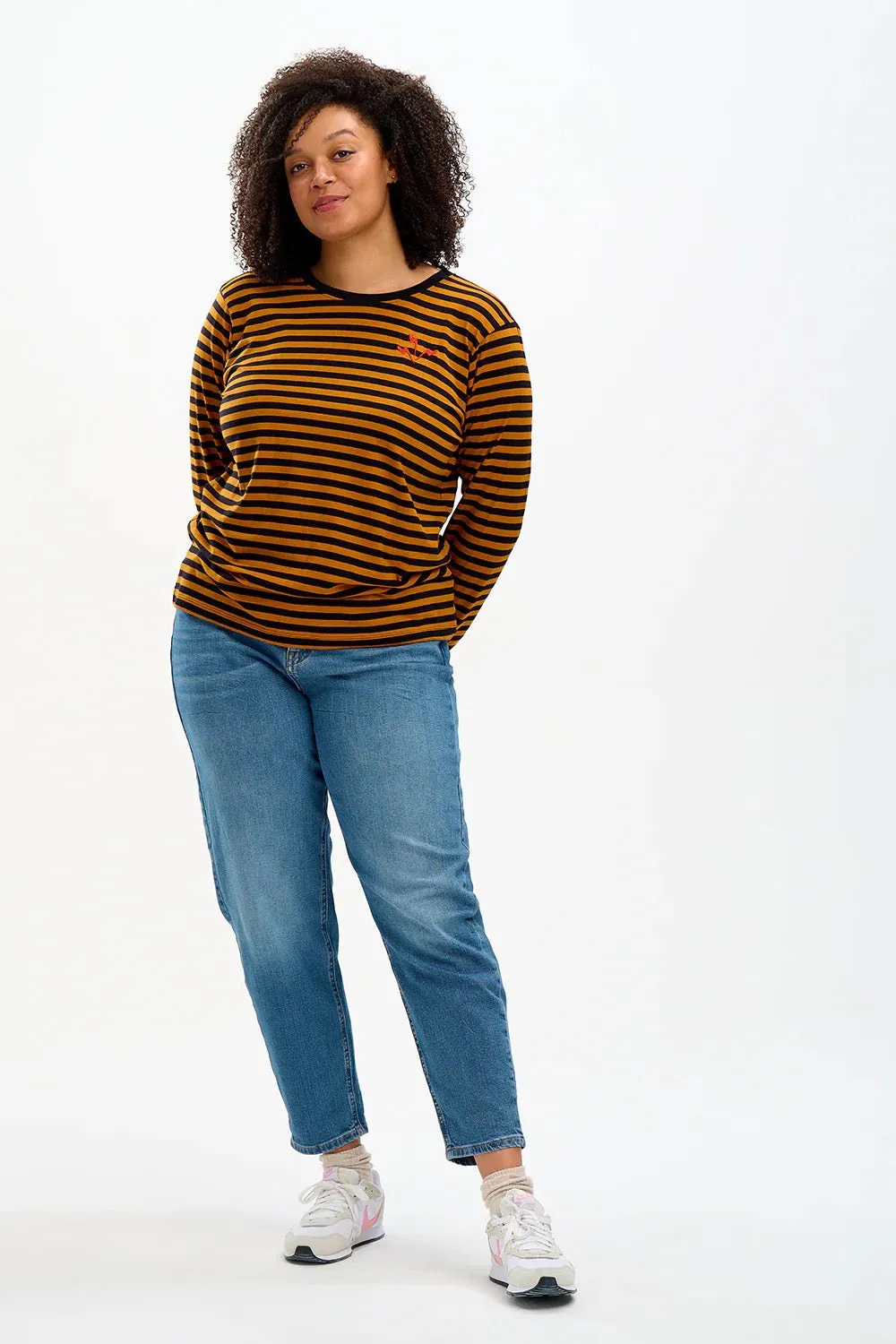 Sugarhill Brighton Brunswick Stripe Top with Embroidered Lightning Bolts