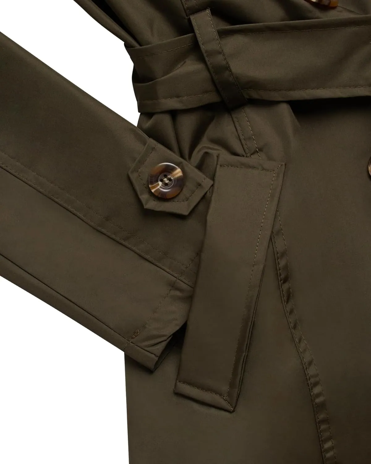 URBAN REPUBLIC Women's Long Trench Coat - Poly-Techno Double Breasted Water-Resistant Overcoat for Women (Sizes: S-XL)