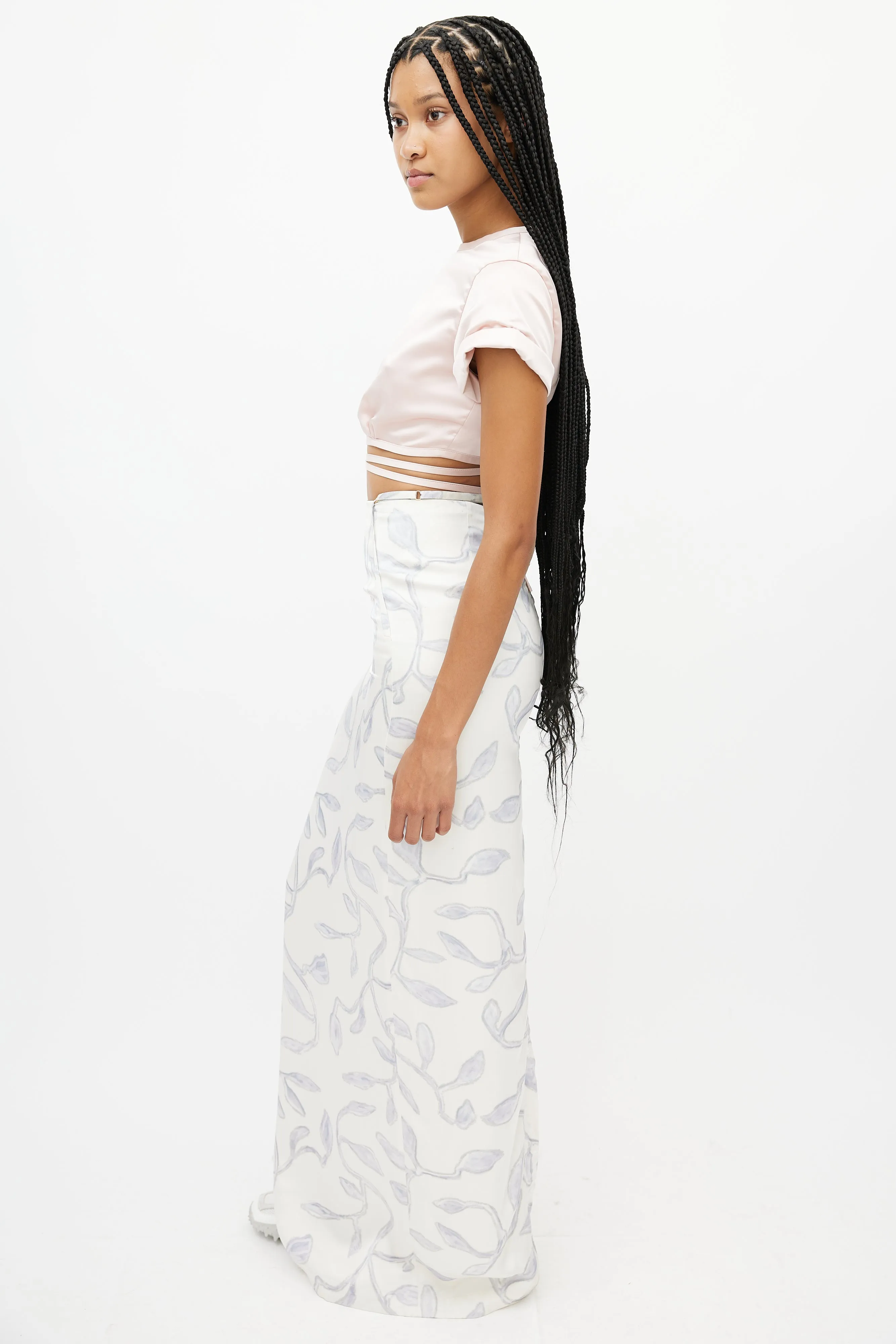 White & Blue Leaf Skirt