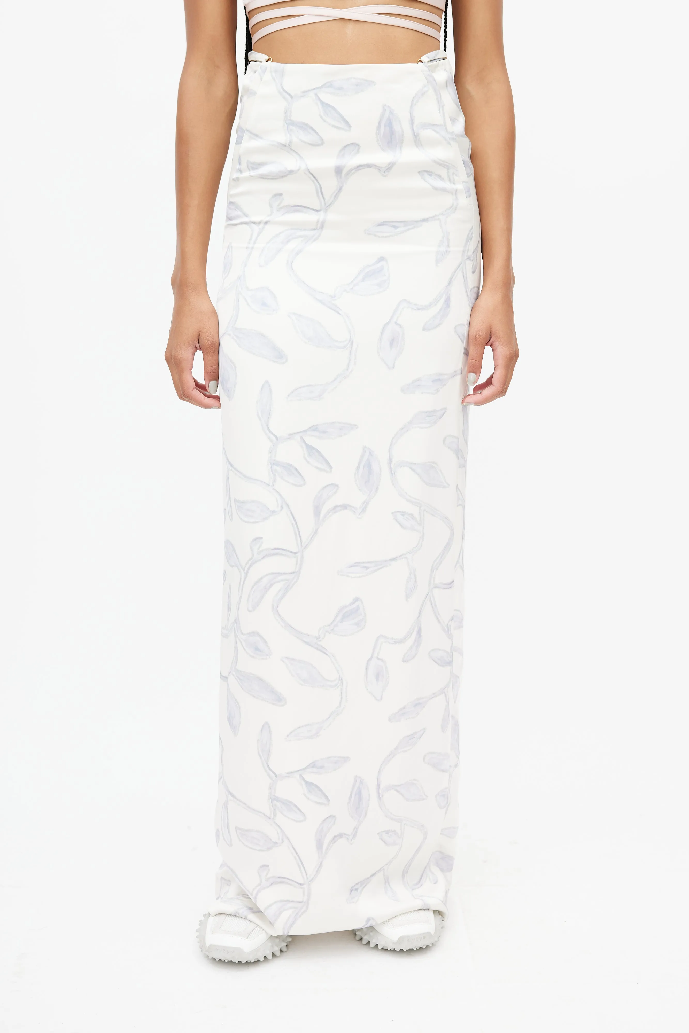 White & Blue Leaf Skirt