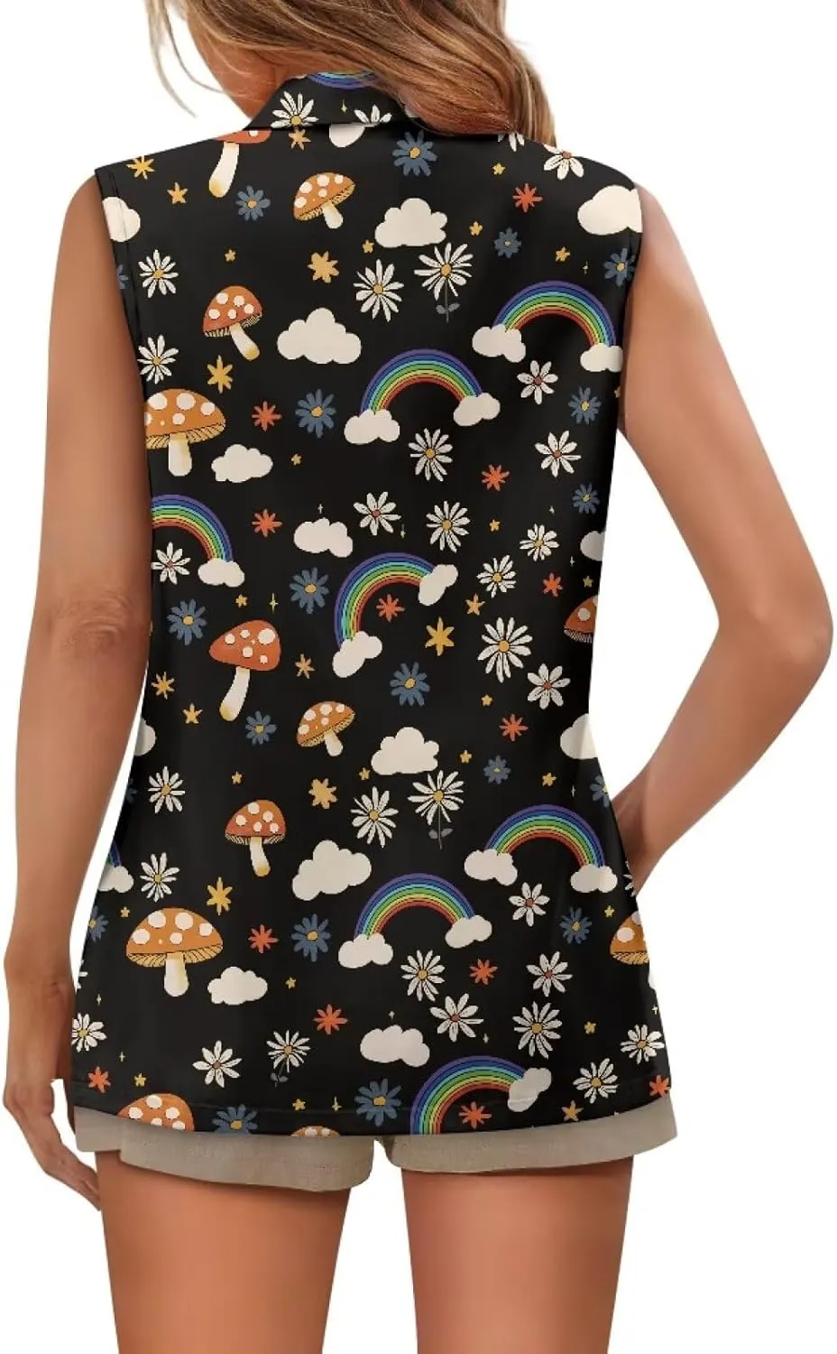 Women Siut Vest Blazer Tops V Neck Sleeveless Jackets Lapel Collar One Button Holiday Waistcoat