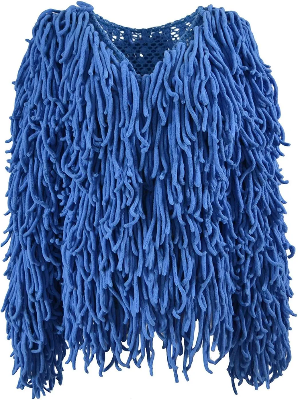 Womens Fringed Sweater Jacket Cropped Fringe Faux Suede Jackets Woven Hollow Solid Color Cardigan Fashion Casual Tops