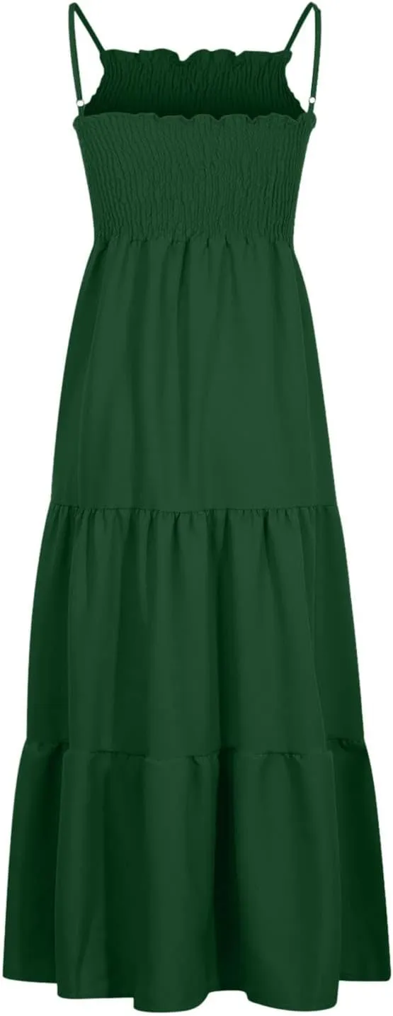 Womens Sleeveless Strapless Slip Dresses Dresses Sun Dresses for Women Beach Hawaiian Pleated Maxi Long Dresses