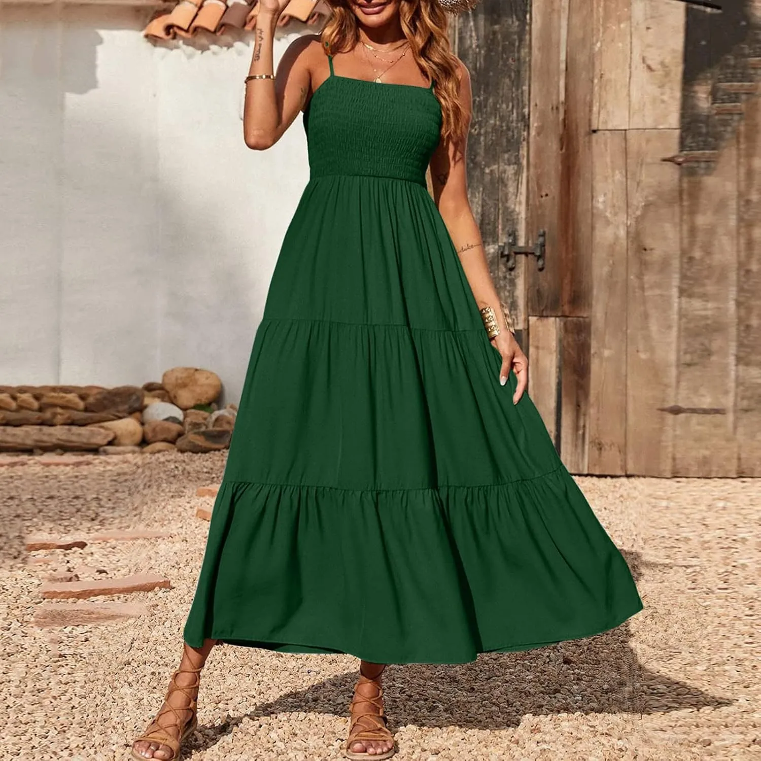 Womens Sleeveless Strapless Slip Dresses Dresses Sun Dresses for Women Beach Hawaiian Pleated Maxi Long Dresses