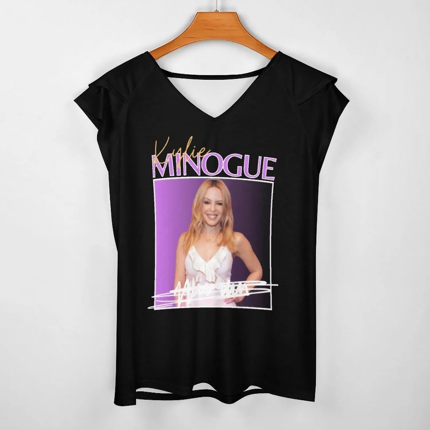 Women's V Neck T Shirt Vintage Short-Sleeve Retro Shirt for Man